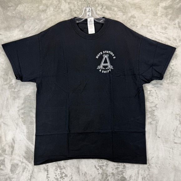 Gildan Other - VTG Gildan MVFD Station 2 A Shift Black Cloud Firefighter Graphic T-Shirt  XL